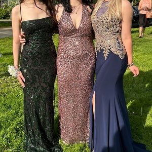 rose gold/champagne prom dress